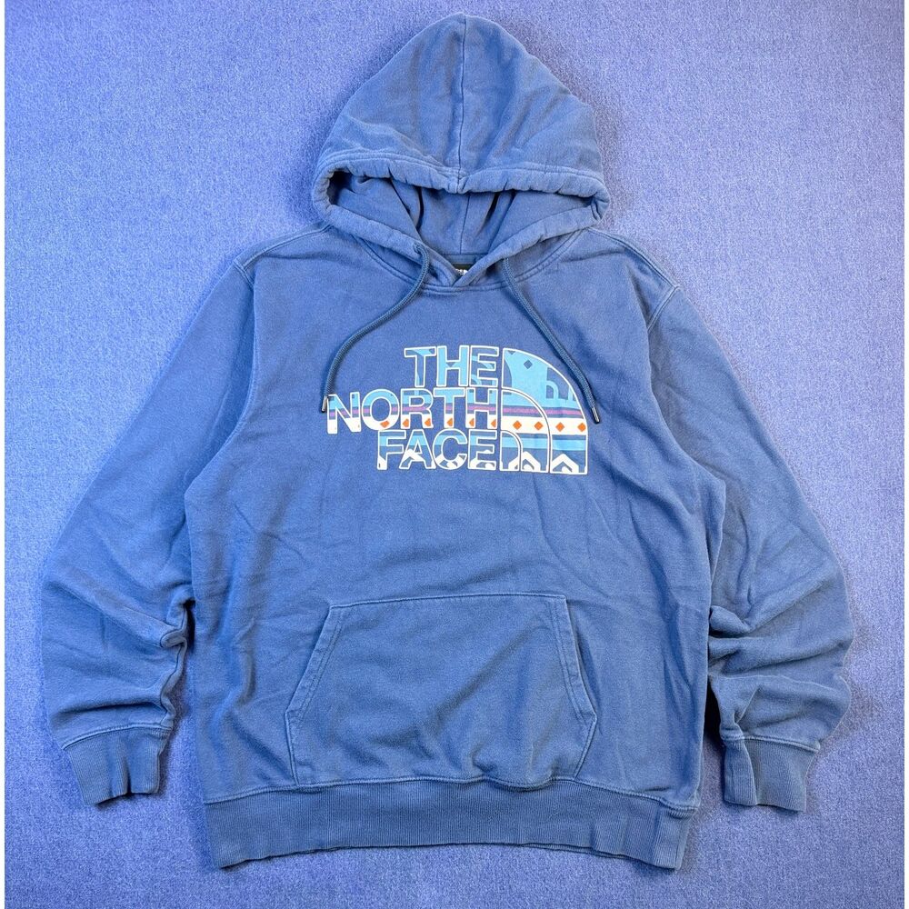 The North Face Men’s Large Blue Graphic Logo Pullover Hoodie Outdoor